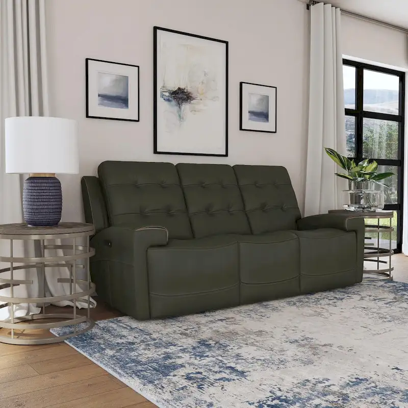 Iris Top Grain Leather Power Reclining Sofa with Power Headrests by Flexsteel