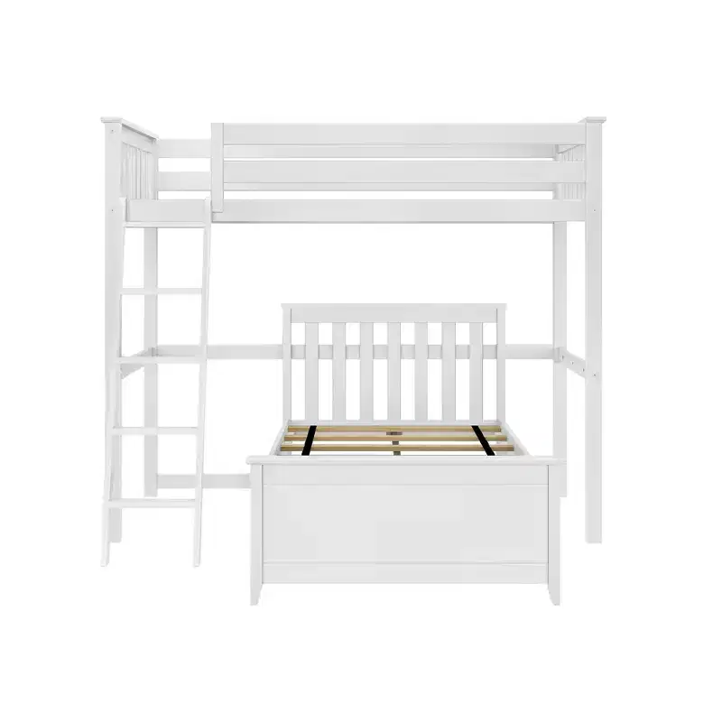 Max & Lily Solid Wood L-Shaped Bunk Bed Twin over Twin for Kids