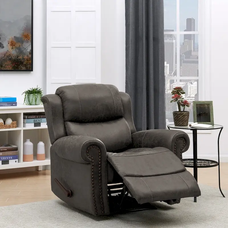 Copper Grove Dilsen Extra Large Rolled Arm Wall Hugger Recliner Chair