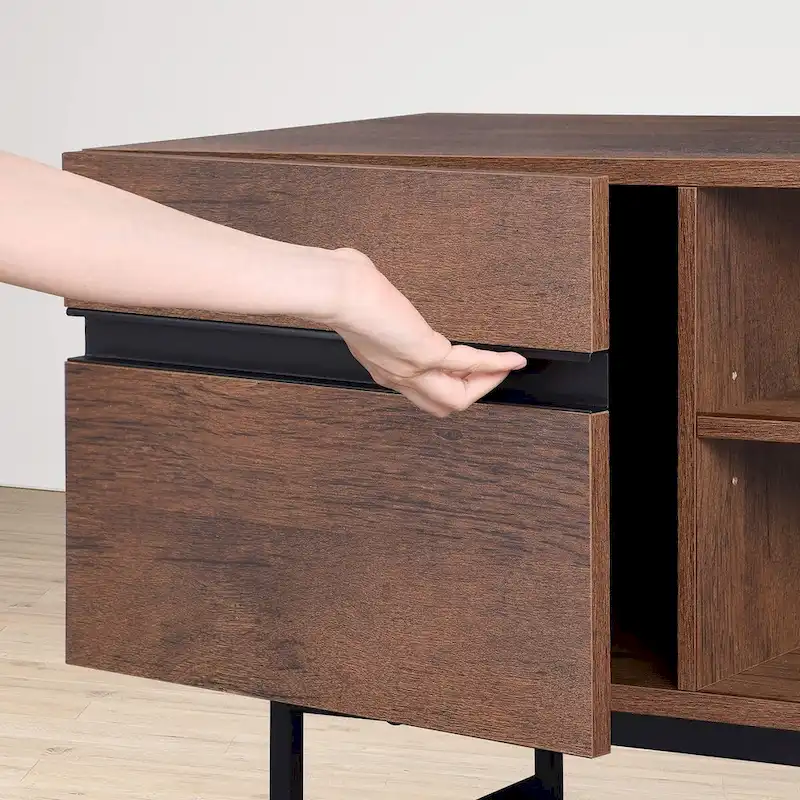 WAMPAT Modern TV Stand and Coffee Table Set of 2