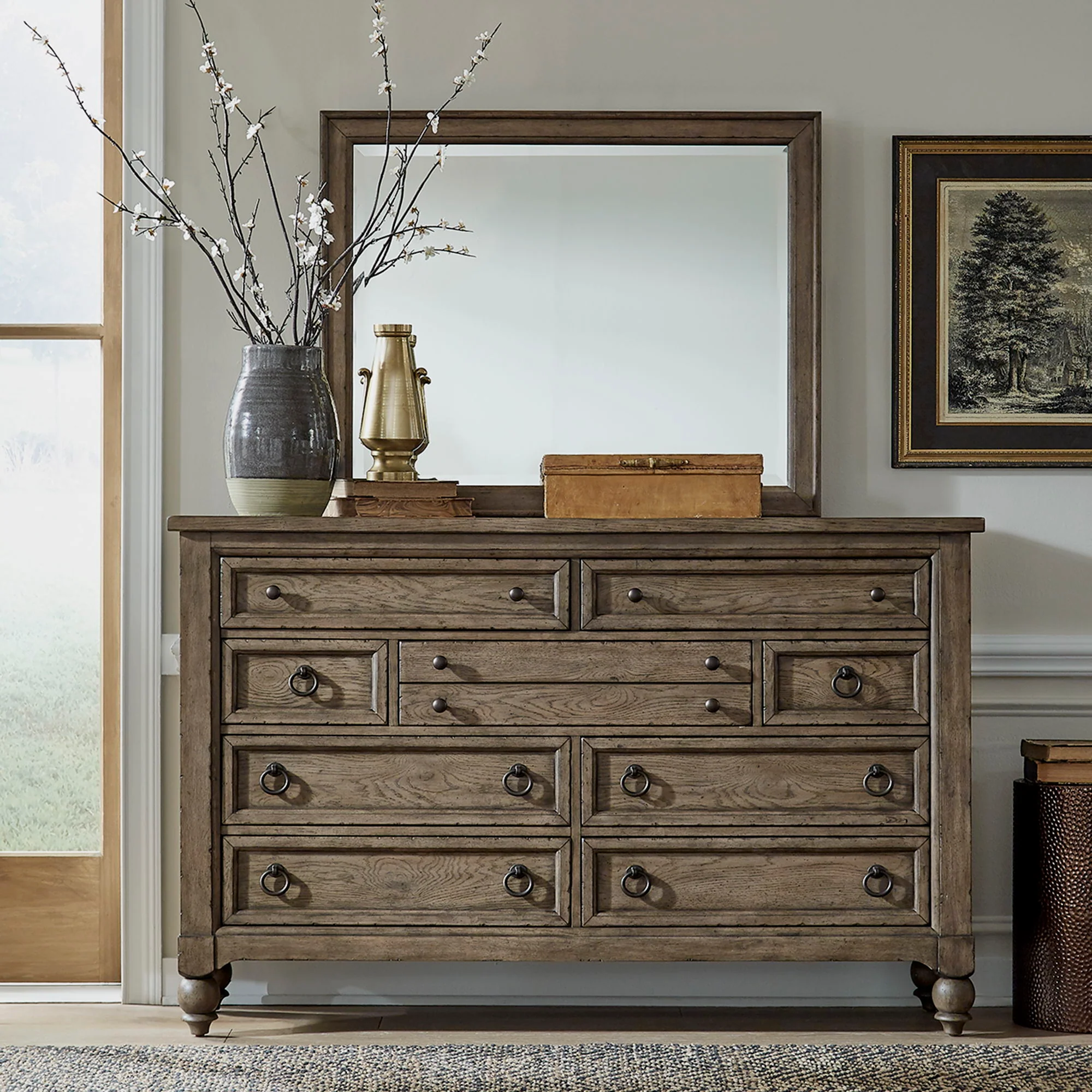 Dresser & Mirror — evokes a style unconstrained and intended to be personal with an authentic craftsman's flair