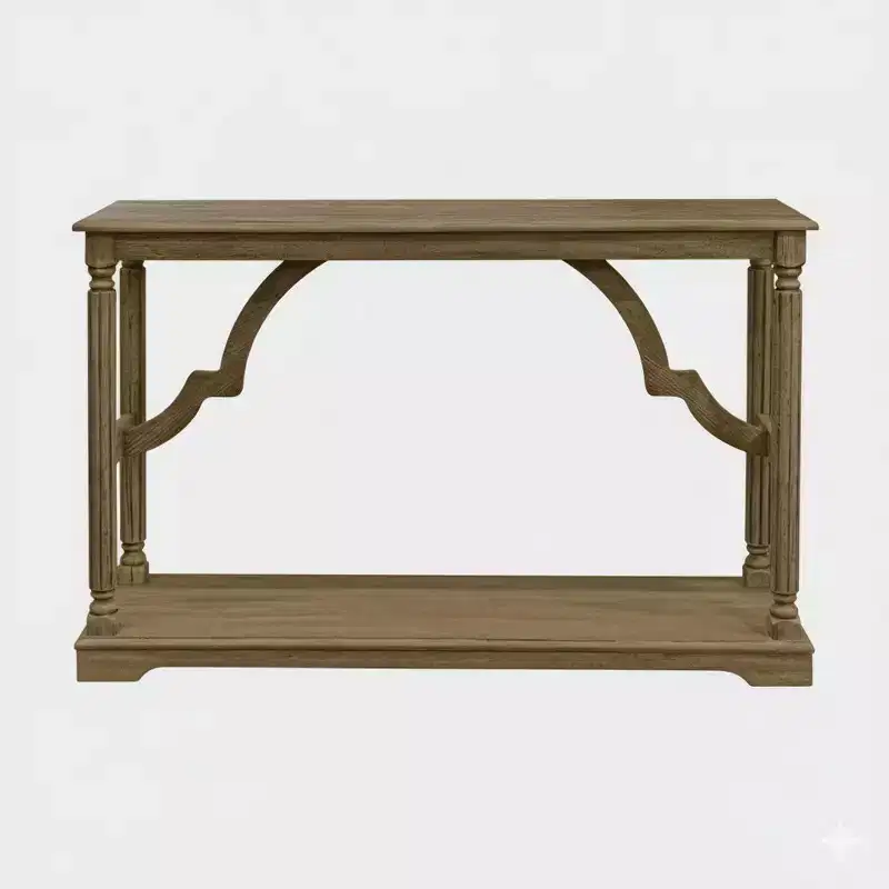 Wood Console Table with Lower Shelf — 45.9
