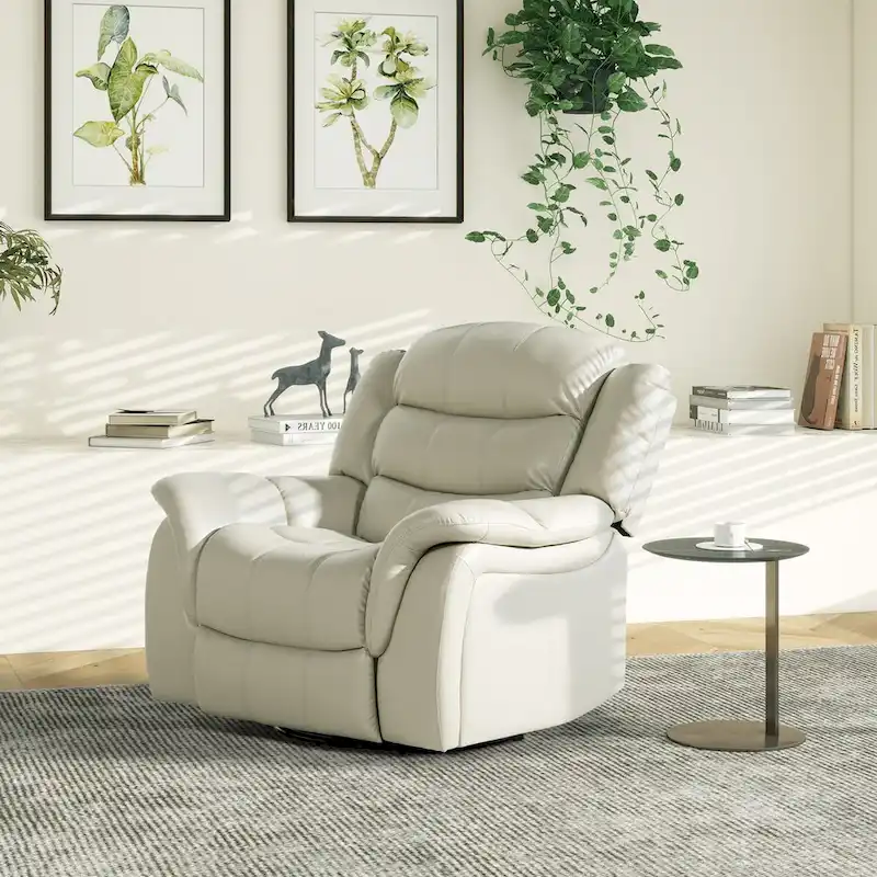Rover 41.5 Faux Leather Manual Swivel Glider Recliner
