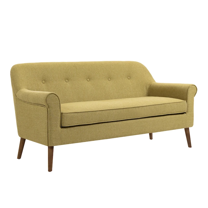 Porthos Home Ruth Loveseat Small Sofa Couch, Fabric, Rubberwood