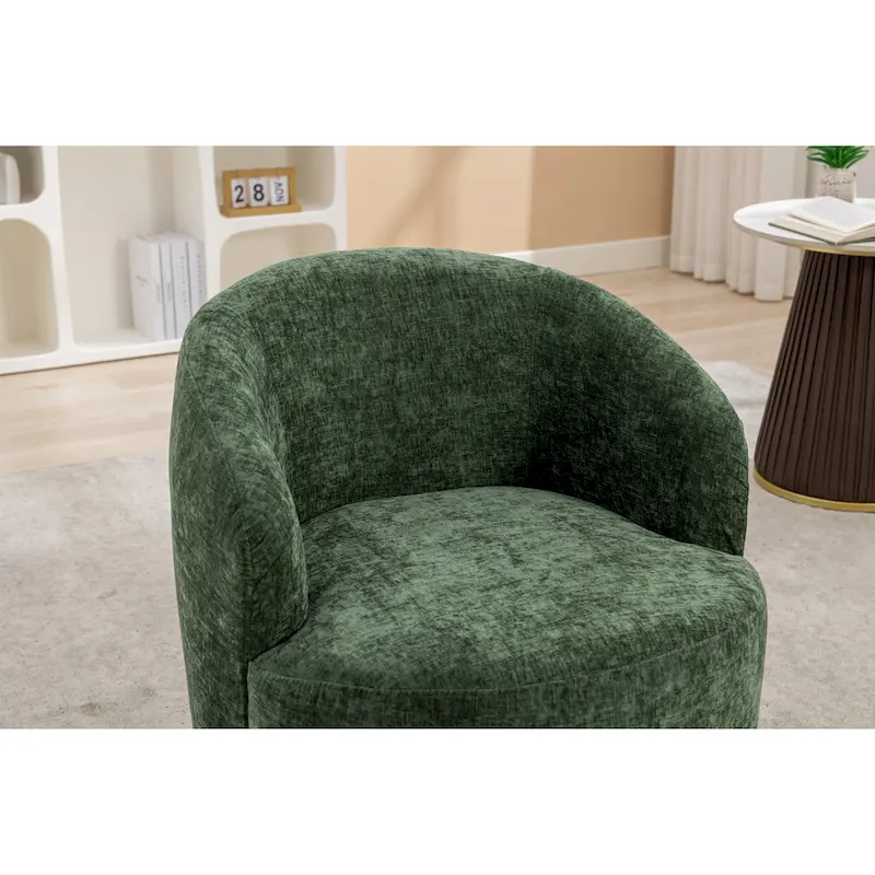 25.6 Swivel Barrel Chair with Black Coating