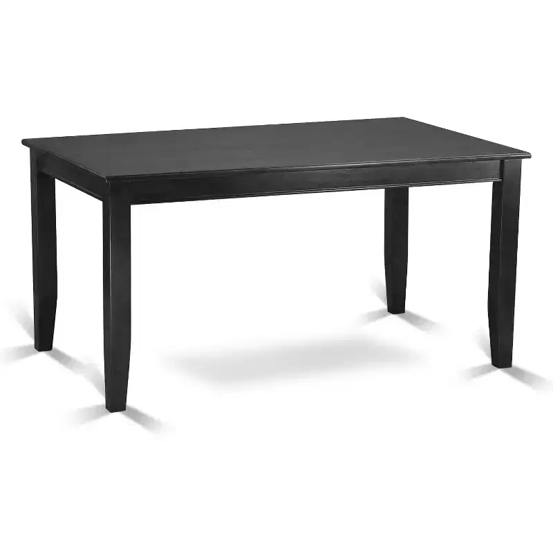 Rubber Wood Dining Table Set With 6 Chairs Rectangle Kitchen Dining Room Black