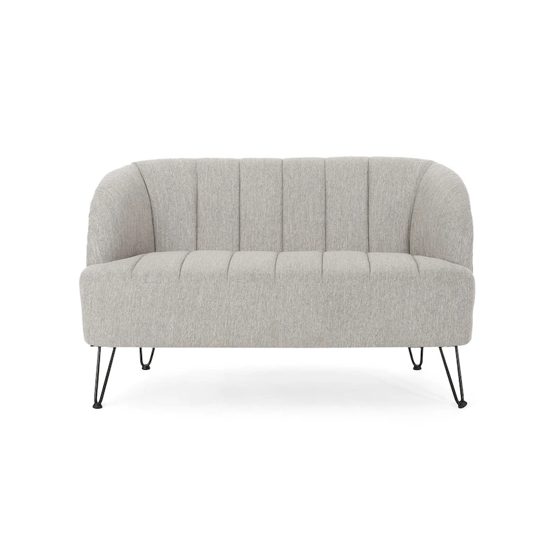 Lupine Modern Fabric Loveseat with Hairpin Legs by Christopher Knight Home