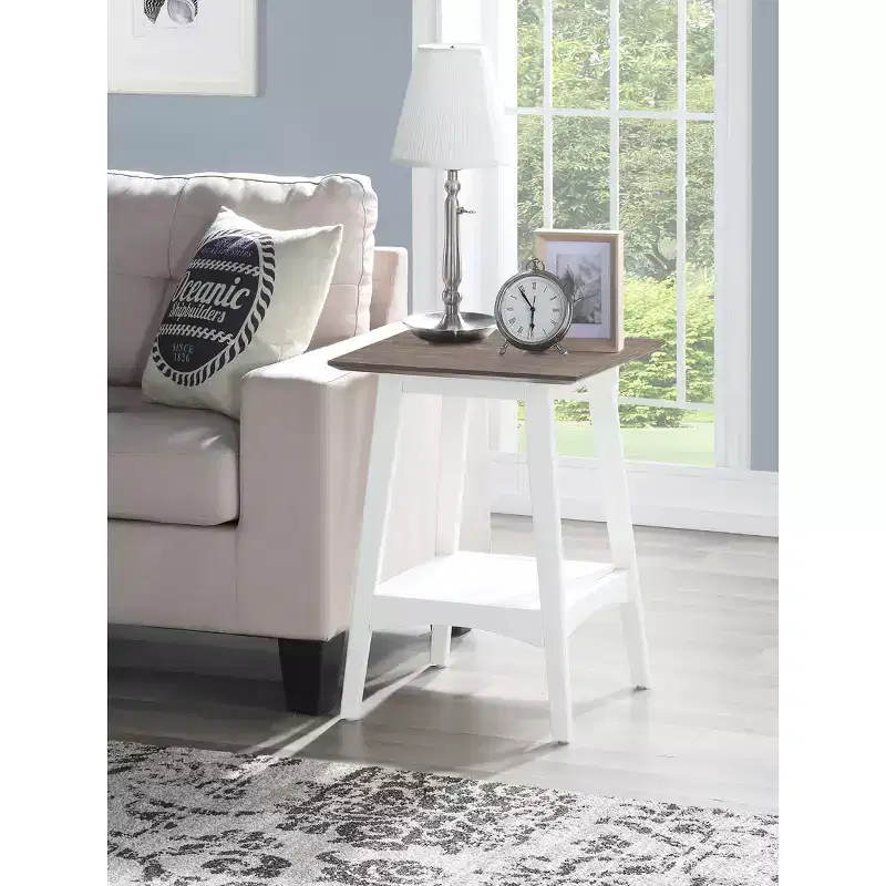 24 in.H White Color Rectangle Wood Table Top End Table 1 -piece