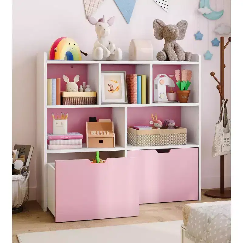 Toy Storage Organizer, Kid Bookshelf, Toy Storage Cabinet, Toddler Book Shelf for Kid Room, Bedroom, Nursery, Living Room