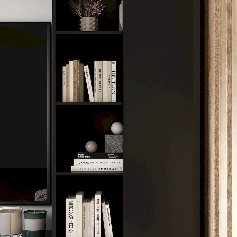Versatile Wall Unit TV Stand LED Lighting - Accommodates TVs up to 75