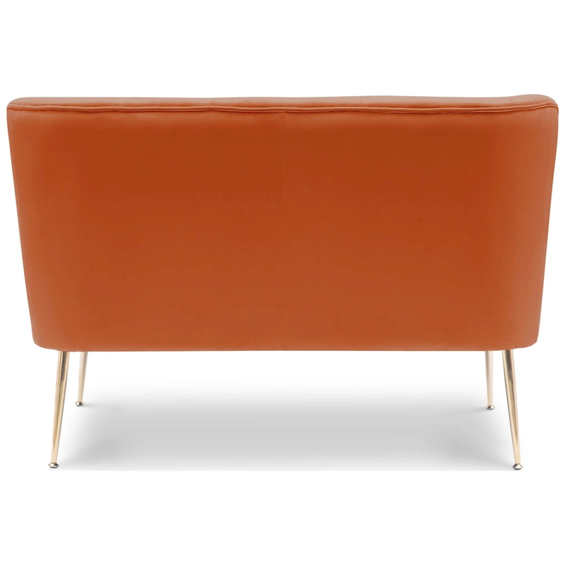 Farrah Upholstered Velvet Polyester 46 Wide Loveseat - Armless/ Scalloped Back
