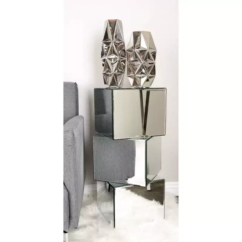 Olivia & May Glam Pedestal Table Clear