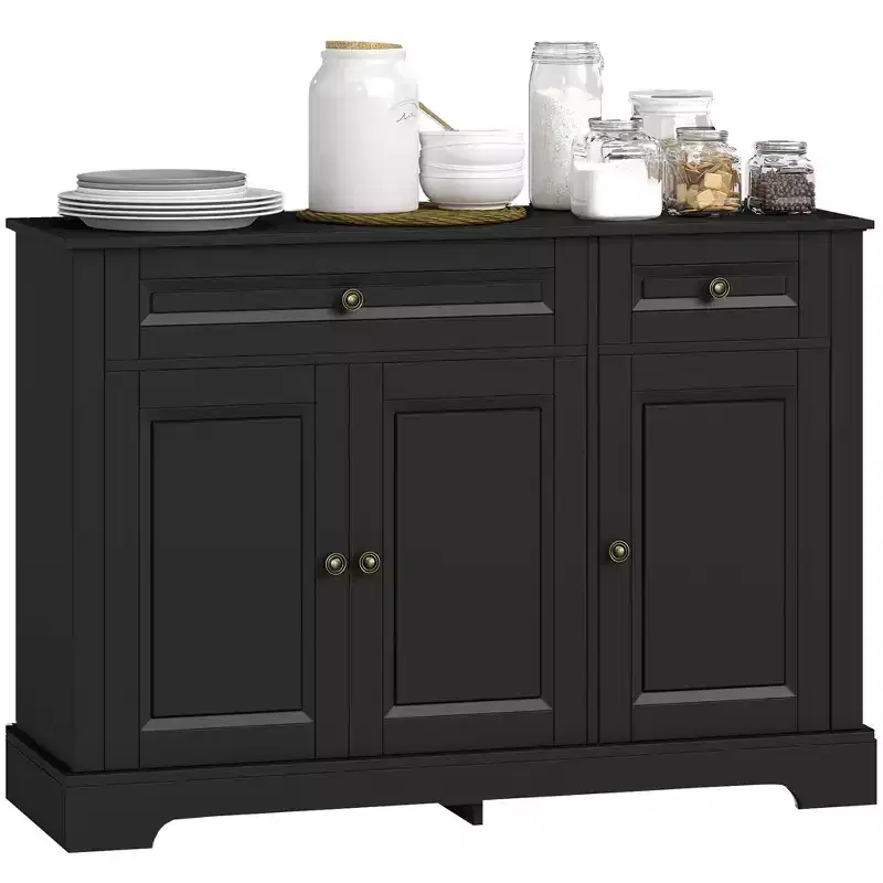 Sideboard Buffet Cabinet, Modern Kitchen Cabinet with 2 Drawers and Adjustable Shelves, Coffee Bar Cabinet for Living Room