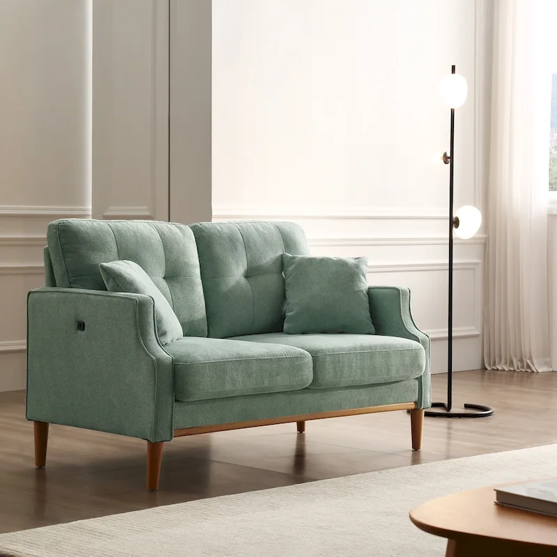 Loveseat With Waterproof Fabric,USB Charge