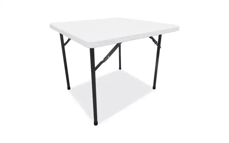 Square Plastic Folding Table, 36W x 36D x 29.25H, White