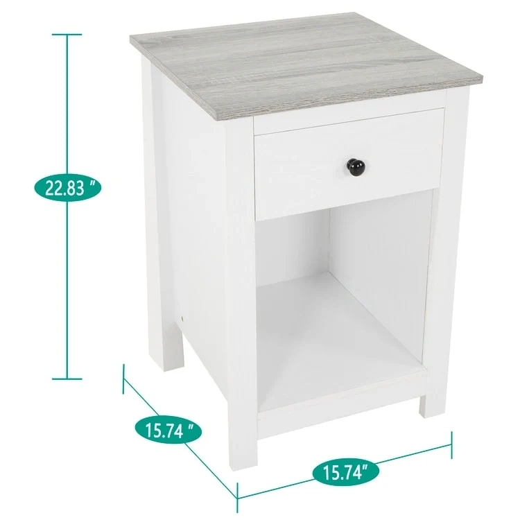 End Table with Drawer and Lower Shelf