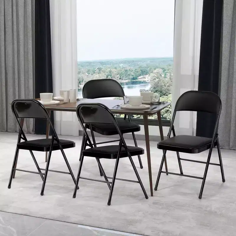 SUGIFT 6-Pack Padded Folding Chairs  Durable Steel Frame, Fabric Cover, Event & Home Use