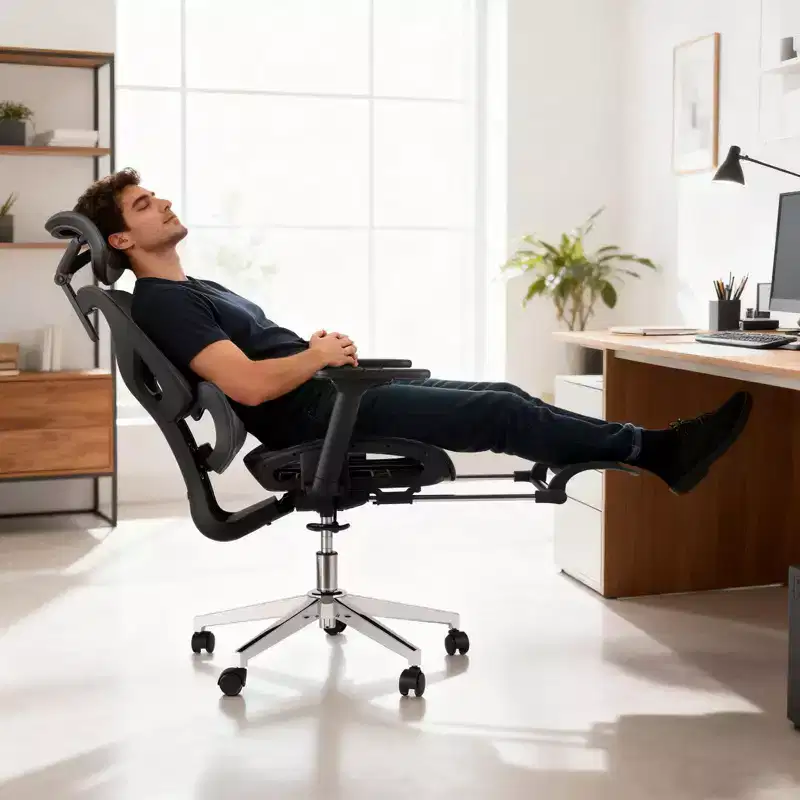 3Rd Gen Ergonomic High Back Mesh Office Chair with Footrest, 4d Adjustable Armrests & Dynamic Lumbar Support for Home Office