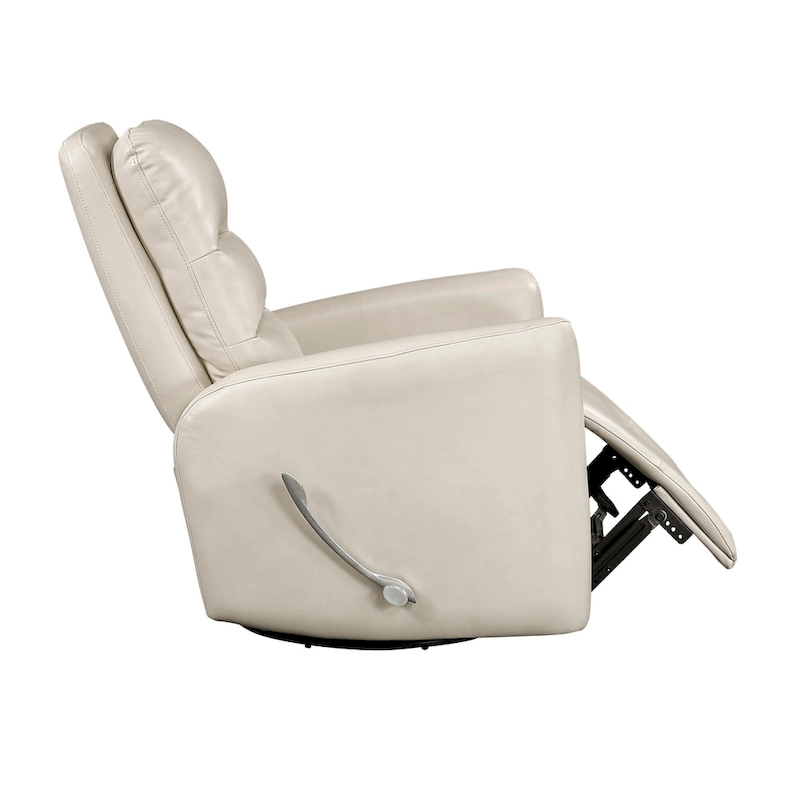 Glider Reclining Chair Swivel Motion Breathable Faux Leather Upholstery Luxury Living Room Furniture, Movie Chair