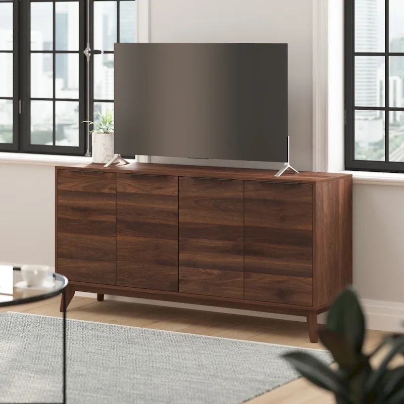 60 Buffet Cabinet with 4 Soft Close Doors and Adjustable Shelves
