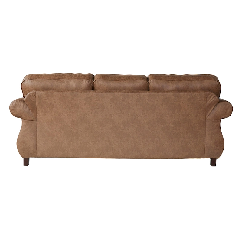 Roundhill Furniture Leinster Brown Fabric Nailhead Trim Sofa and Loveseat