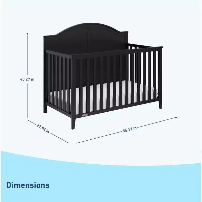 5-in-1 Convertible Crib - GREENGUARD Gold Certified, Adjustable Mattress Height