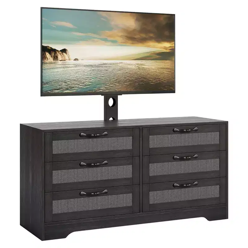 47.2 Modern Entertainment Center 6-Drawer for Living Room, Bedroom