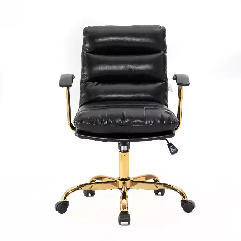 HomeStock 42 in.H Adjustable Height Black Cushion Seat Material with Swivels Executive Office Chairs
