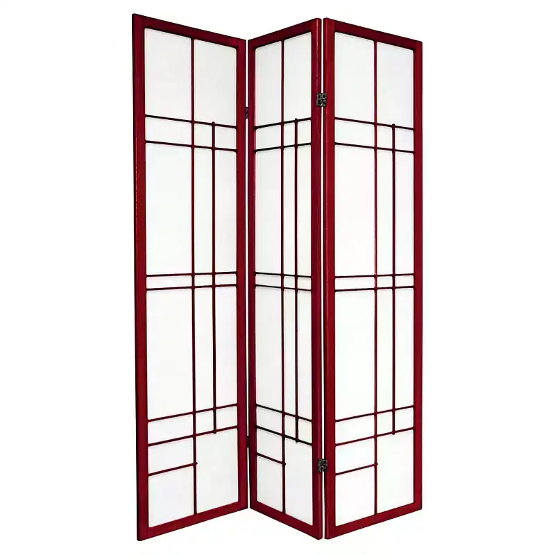6 ft. Tall Eudes Shoji Screen - Rosewood (3 Panels)