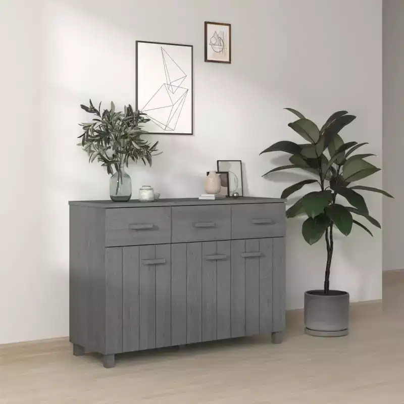 vidaXL HAMAR Sideboard Bar Buffet Console Cabinet with Drawers Solid Wood Pine