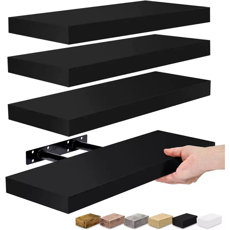Sorbus 4 Pack Wall Mounted Floating Shelves - for storage and displaying showpieces, home decor items, and other prized possessions