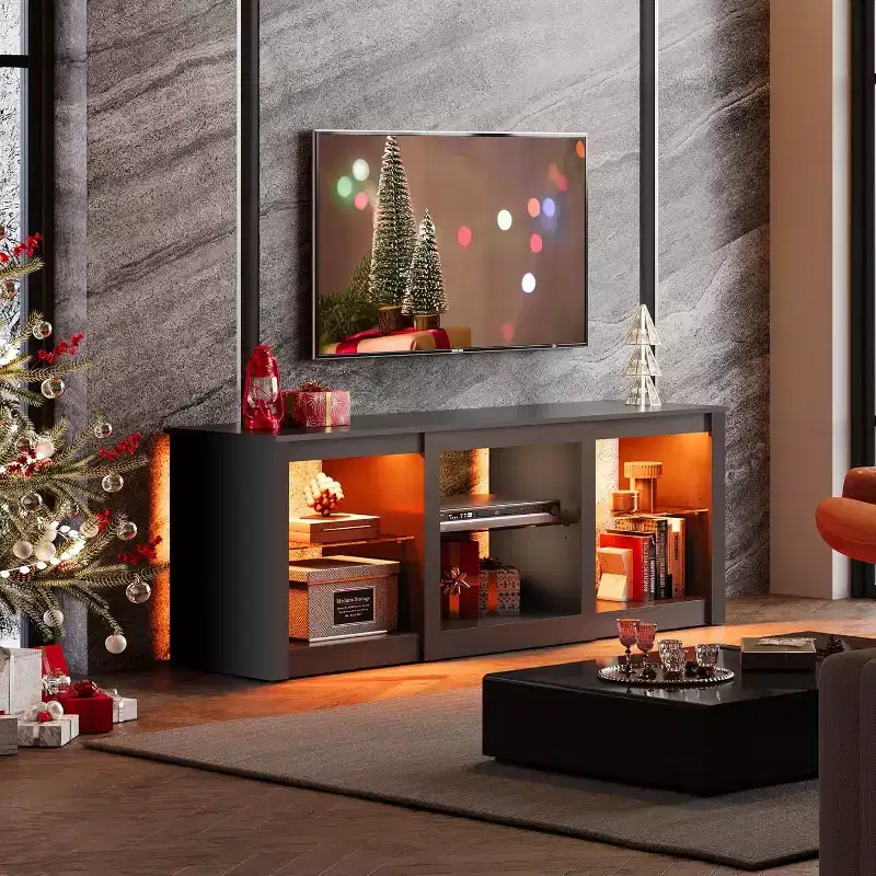 TV Stand with LED Lights for TVs up to 65