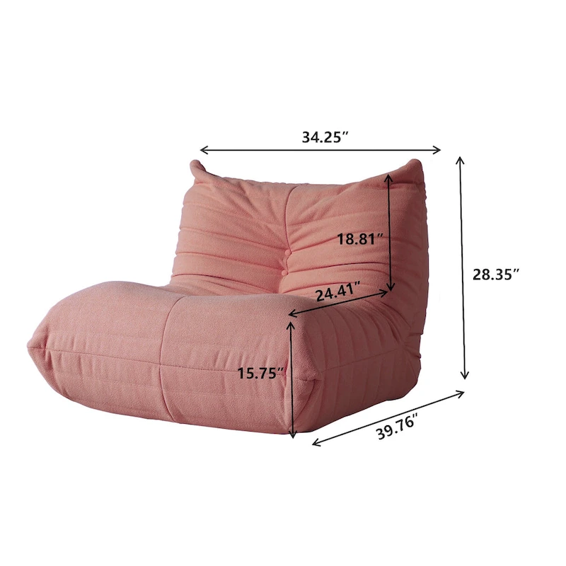 Feature Lazy Sofa Teddy Fabric Couch Living Room Sofa Bean Bag Chair