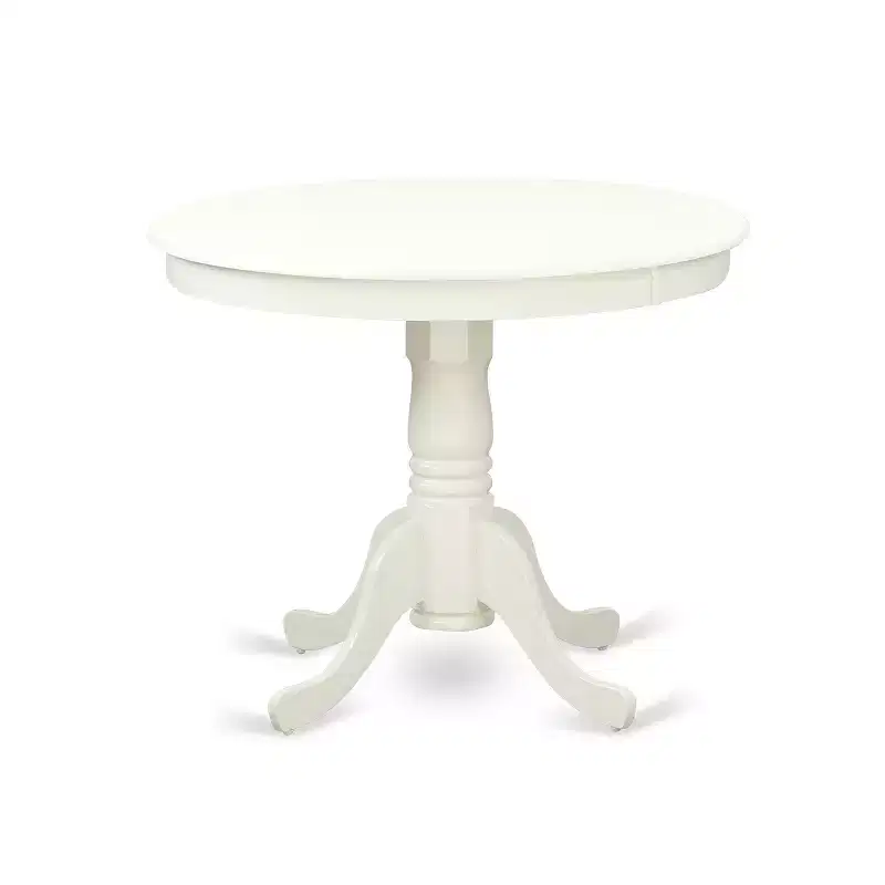HomeStock Round Kitchen Table Set with 2 Linen Chairs Modern Style