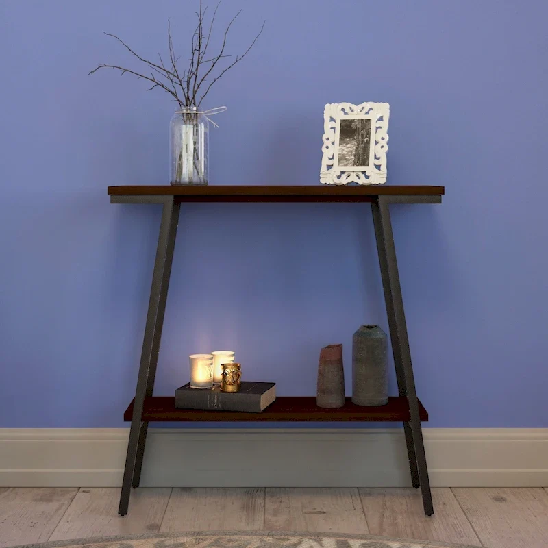 Leick Home Mixed Metal and Wood Hall Console Sofa Table