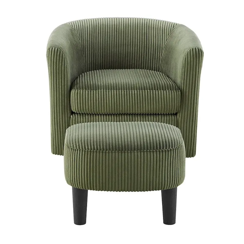Swivel Accent Single Sofa Chair with Ottoman