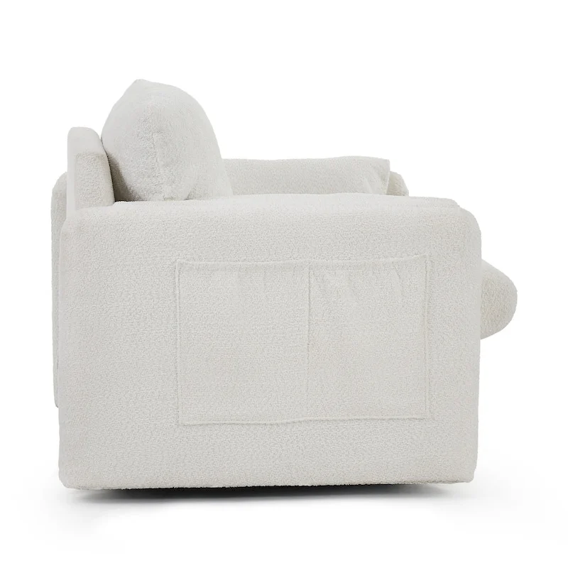 Swivel Accent Chair Single Seater - 360 Rotating Lounge Chair with Chenille Fabric & High-Resilience Cushion