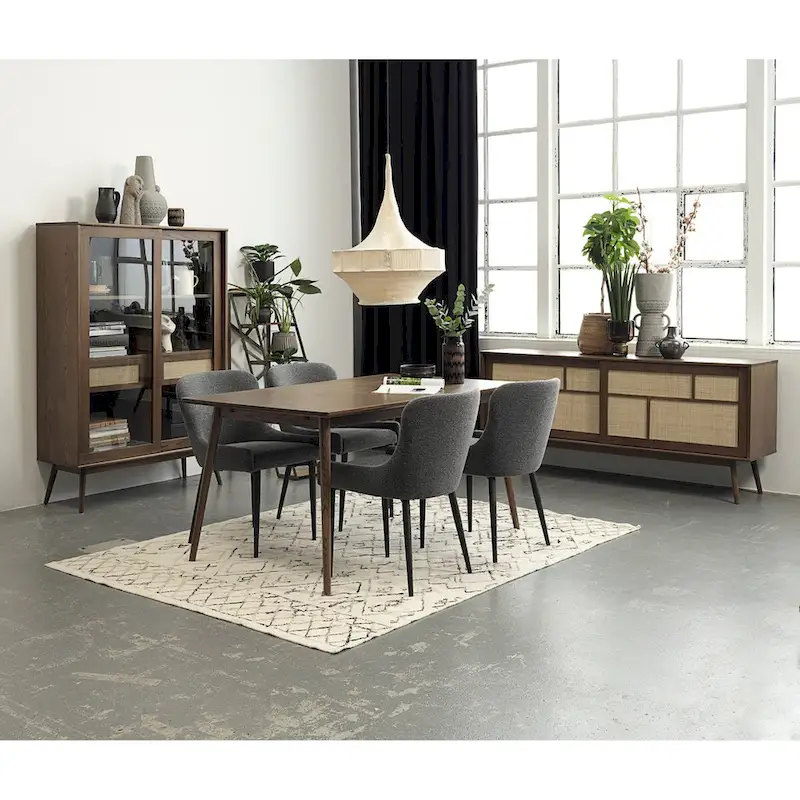 Rye Studio Boucle Dining Chairs with Black Steel Legs, Set of 2