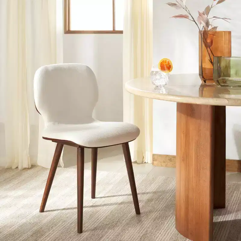 Tazmyn Dining Chair - SFV4157 - White/Walnut - Safavieh Couture