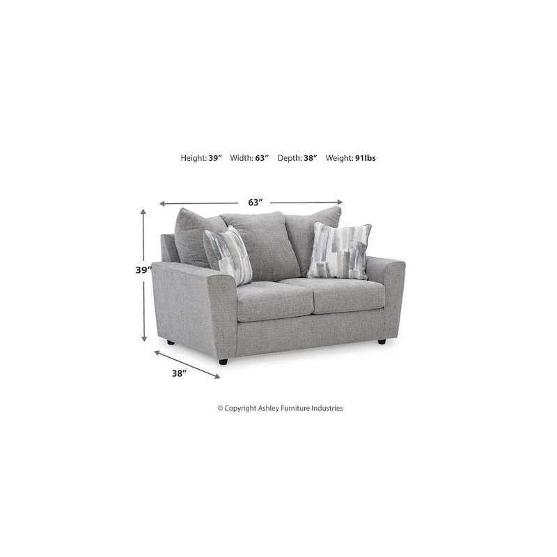Signature Design by Ashley Stairatt Gray 2-Piece Upholstery Package - 86 W x 38 D x 39 H