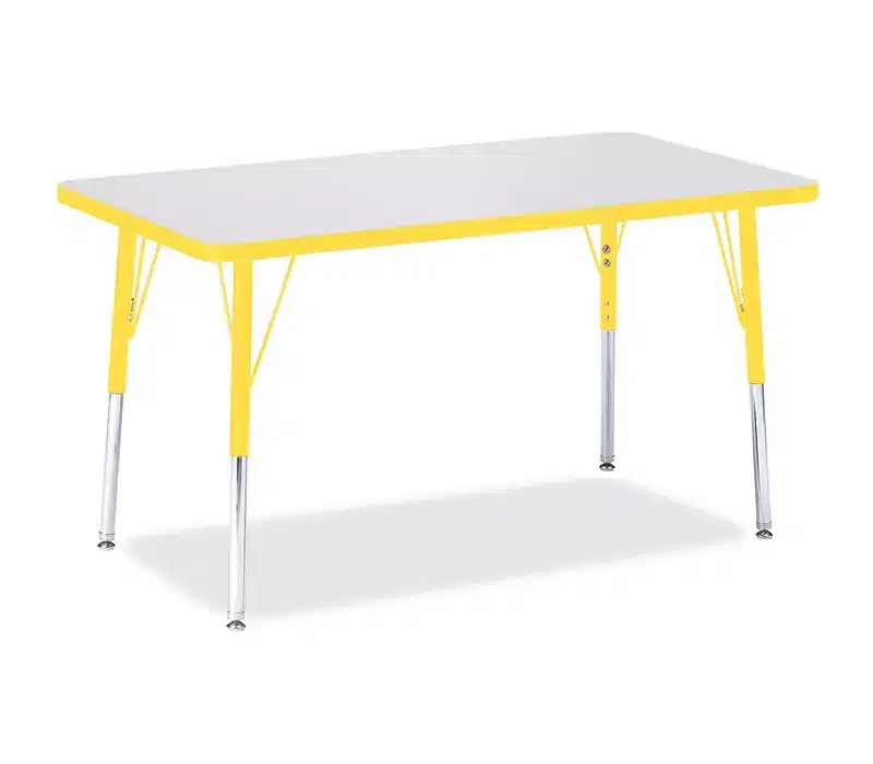 Adult Height Color Edge Rectangle Table (24 x 36) in Yellow