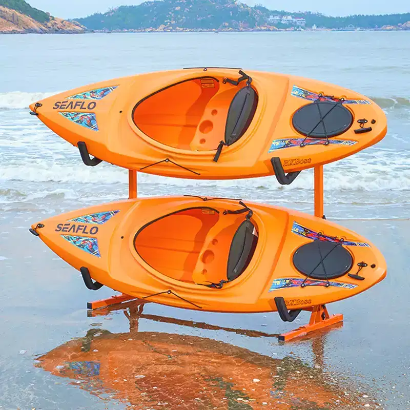 VEVOR Freestanding Kayak Storage Rack, Kayak Stand for 4 Kayak Canoe Paddleboard with Padded Arms and Adjustable Width, 220LBS Max Load