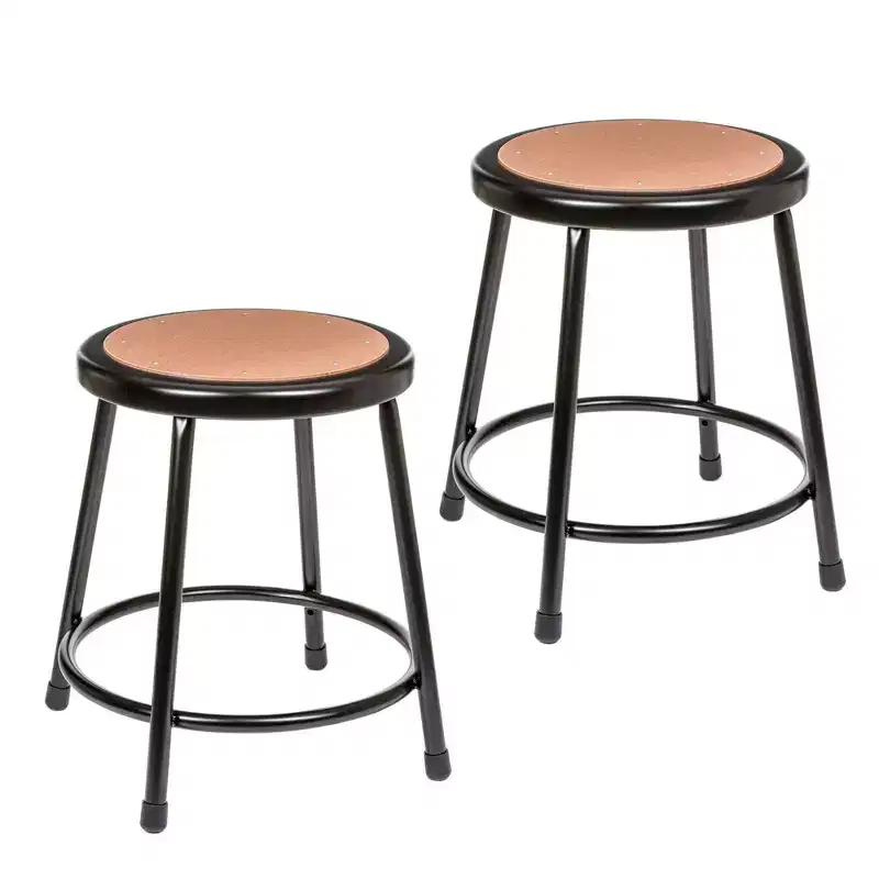 2pk Heavy Duty Steel Stool Black