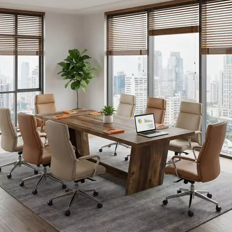 MAYEERTY 70.8 Wood Executive Desk, Modern Study Computer Writing Table