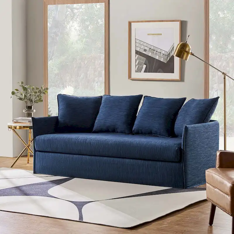 Gottfried 80 Slipcovered Sofa with Removable Cushions by HULALA HOME