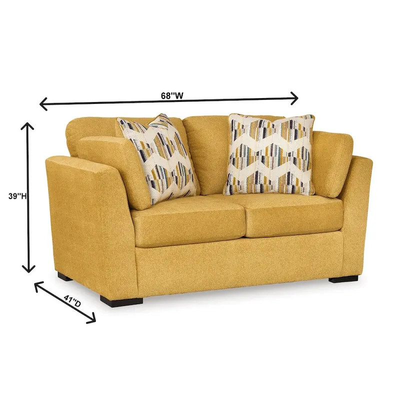 Roundhill Furniture Clareen 3-Piece Living Room Set, Sofa Loveseat and Cutler Chair
