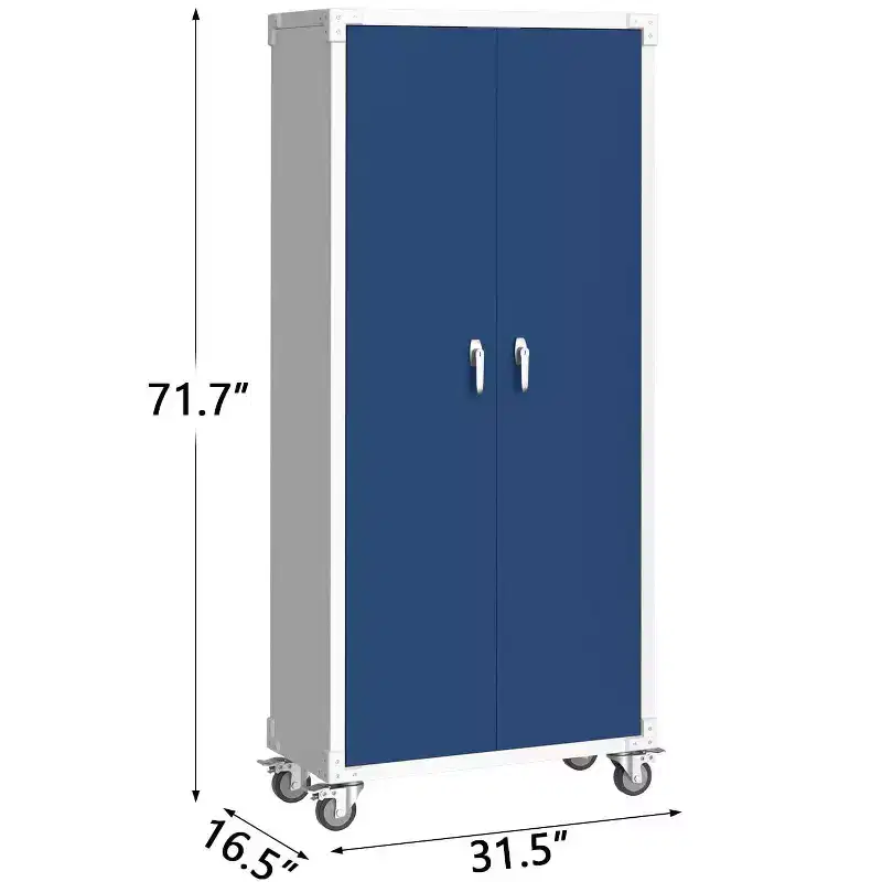 72-Inch Tall Steel Storage Cabinet with Locking Doors and Adjustable Shelves