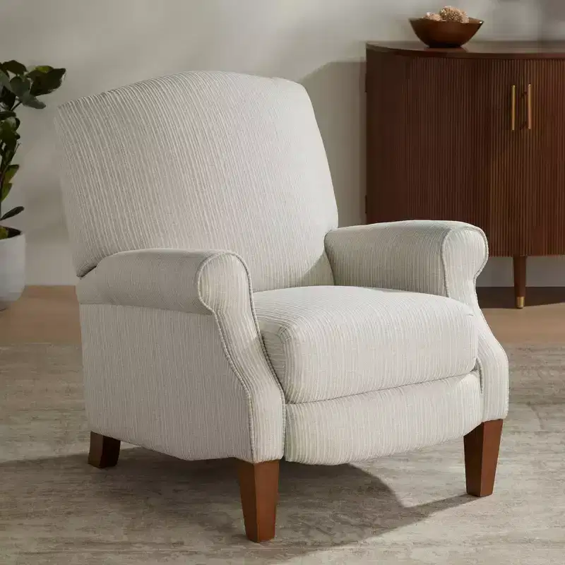 Kensington Hill Morris Off-White with Gray Pinstripe 3-Way Recliner