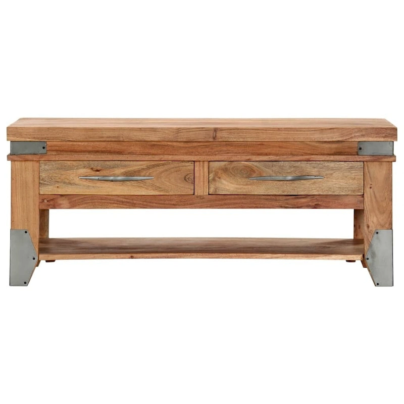 vidaXL Coffee Table 43.3x20.5x17.7 Solid Acacia Wood - 43.3 x 20.5 x 17.7