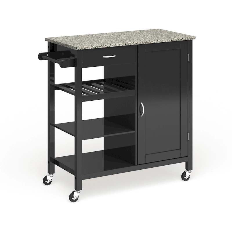 Porch & Den Ringsby Wooden 3-shelf Kitchen Cart